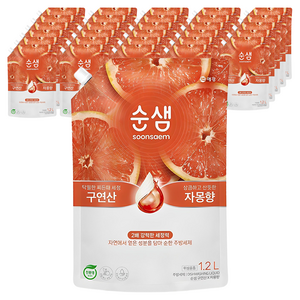 순샘 구연산 자몽향 주방세제, 1.2L, 30개