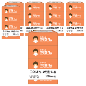 크리넥스 코편한 각티슈 1겹, 100개입, 24개