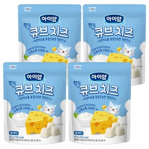 아이얌 유아용 한입 큐브치즈, 플레인, 20g, 4개