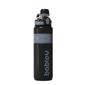 바블로브 보온보냉 원터치 스텐텀블러, 나이트블랙, 650ml, 1개