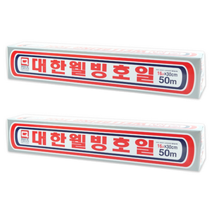 대한웰빙은박접시 호일 30cm x 50m, 2개