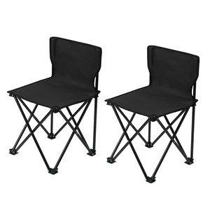 코멧 아웃도어 휴대용 캠핑 낚시 의자 대형, 블랙, 2개