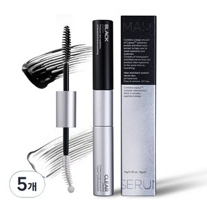 데일리원더 2 in 1 듀얼 마스카라 세럼 속눈썹 영양제 블랙 + 투명, 10g, 5개