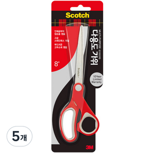 3M 다용도 가위 대 20.3cm, 레드, 5개