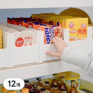 가쯔 와이드 팬트리 수납 정리함, 화이트, 12개