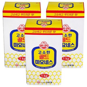 오뚜기 고소한 골드마요네스, 1kg, 3개
