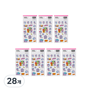 라인프렌즈 BT21 클리어 스티커 2탄, 망, 28개