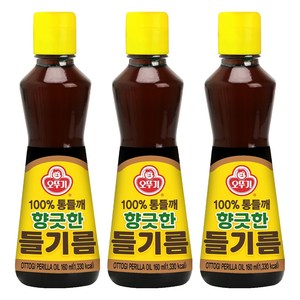 오뚜기 향긋한 들기름, 160ml, 3개
