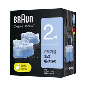 BRAUN 클린 앤 리뉴 면도기 세정액, CCR (2개입), 2세트