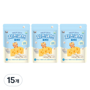 짱죽 치즈큐브 플레인, 16g, 15개, 치즈맛