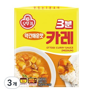 오뚜기3분 카레 약간매운맛, 200g, 3개