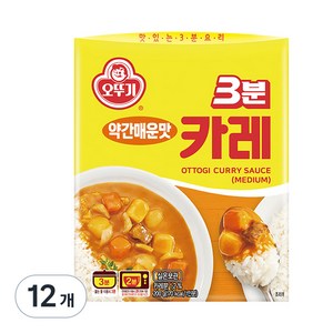오뚜기3분 카레 약간매운맛, 200g, 12개