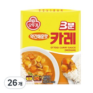 오뚜기3분 카레 약간매운맛, 200g, 26개
