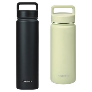글라스락 스포티 핸들 텀블러 500ml + 700ml, 500ml(페일그린) + 700ml(블랙), 1세트