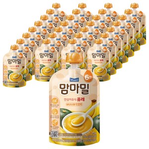 맘마밀 안심 이유식 퓨레 6개월부터, 바나나 + 단호박 혼합맛, 30개, 100g