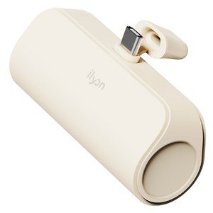 일리온 파스텔 도킹형 휴대용 미니 보조배터리 5000mAh C타입, 아이보리, NAT-DB10WCP