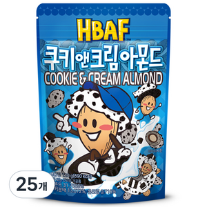바프 쿠키앤크림 아몬드, 190g, 25개