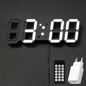 케이빌 무소음 LED 벽시계 30cm + 리모컨 + 어댑터 세트, 화이트
