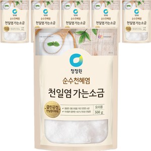 청정원 천일염 가는소금, 500g, 6개
