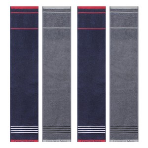 송월타월 카운테스마라 30수 포라인 스포츠타월 20 x 100 cm, 그레이 + 네이비, 4개