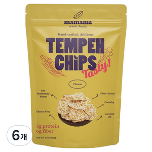 마마메 템페 칩스 치즈, 50g, 6개