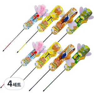 펫츠루트 카샤카샤 고양이 재롱스틱 4종 세트, 금붕어 + 꽃 + 참새 + 딱정벌레, 4세트