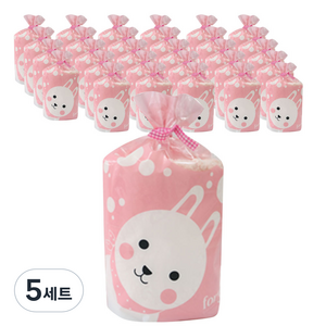 큐티봉투 토끼 + 체크타이 핑크, 30개입, 5세트