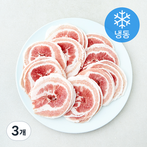 스페인산 듀록 대패 꽃삼겹살 (냉동), 3개, 500g