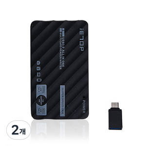 이탑 USB3.1 올인원 멀티카드리더기 + OTG C타입 젠더, C3-07, 블랙, 2개