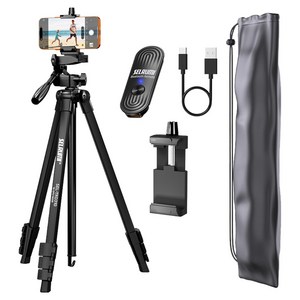 셀루미 최장 158cm 스마트폰 DSLR 삼각대 세트, SEL-TRD310(삼각대), SEL-ST200V(리모컨 블랙), 블랙, 1개