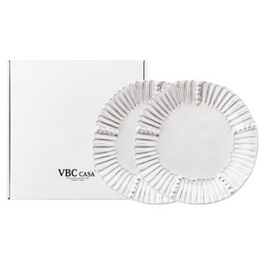 VBCCASA 인칸토 스트라이프 샐러드접시 세트 22cm VBCS003B, 화이트, 1세트