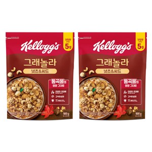 켈로그 넛츠 앤 씨드 그래놀라 시리얼, 500g, 2개