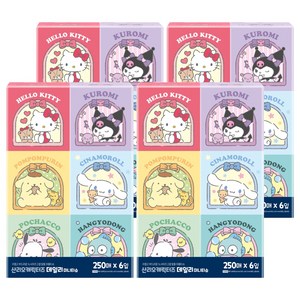ITC 산리오캐릭터즈 데일리 미니 천연펄프 미용티슈 2겹, 24개, 250매