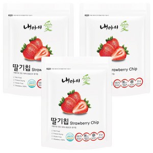 내아이애 동결건조 딸기칩, 12g, 3개