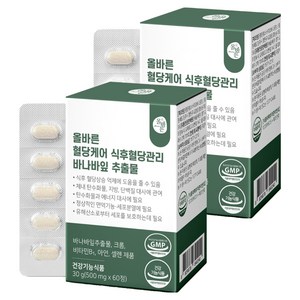 올바른건강식품 혈당케어 식후혈당관리 바나바, 2개, 30g