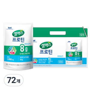 셀렉스 파우치 프로틴 음료 로우슈거 12p, 125ml, 6개