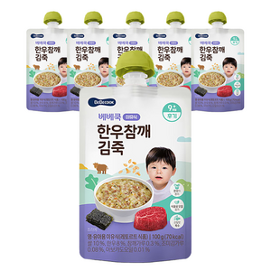 베베쿡 한우 참깨 김죽 실온이유식 후기, 6개, 100g