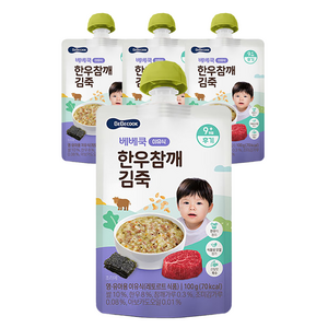 베베쿡 한우 참깨 김죽 실온이유식 후기, 4개, 100g