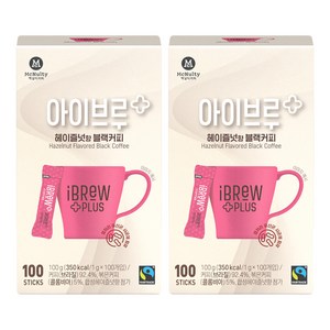 아이브루 플러스 공정무역 헤이즐넛 블랙커피, 1g, 100개입, 2개