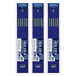 문화연필 홀더 샤프심 파랑 B 2.0mm 12p, 2mm, 3개