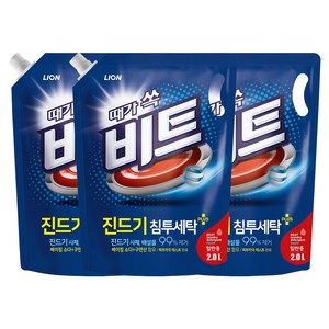 비트 때가쏙 진드기 일반 액상세제 리필, 2L, 3개