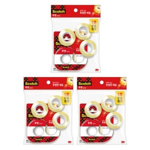 쓰리엠 스카치 투명 테이프 디스펜서 581D 18mm x 15mm 1개 + 550리필 18mm x 30mm 3개, 3세트