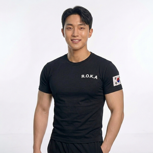 서바이벌 밀리터리 ROKA 쿨링 메쉬 티셔츠, 블랙