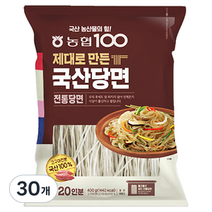 농협식품 제대로 만든 국산 전통당면, 400g, 30개