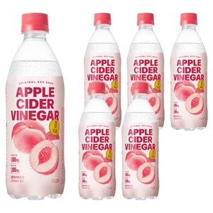 클룹 애사비소다 신비복숭아 제로 탄산음료, 500ml, 6개