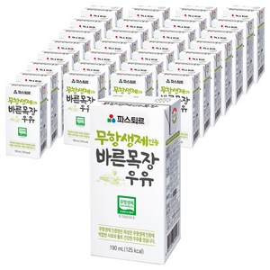 파스퇴르 무항생제 인증 바른목장 우유, 190ml, 144개