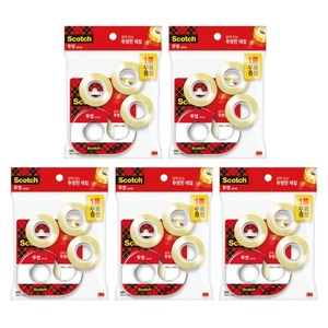 쓰리엠 스카치 테이프 디스펜서 581D 18mm x 15mm 1개 + 550리필 18mm x 30mm 3개, 투명, 5세트