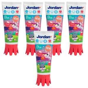 조르단 뉴스텝1 어린이 불소 치약 딸기향, 90g, 5개