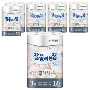 잘풀리는집 3겹 클래식 화장지, 27m, 12개입, 6개