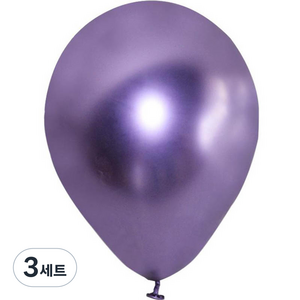 젤루뚝 메탈 파티 풍선 12.7cm x 100p + 25.4cm x 50p 세트, 보라, 3세트